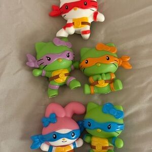 Ninja Turtle x Hello Kitty figurines